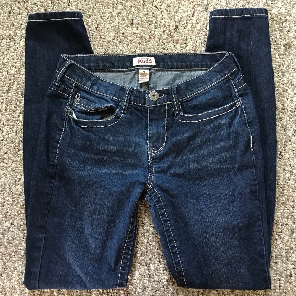Muddy skinny jeans